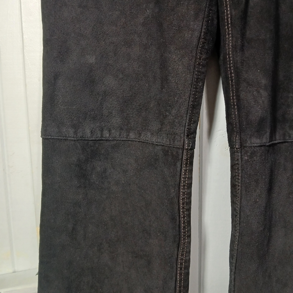 Vintage Dark navy suede High rise pants - Picture 5 of 10